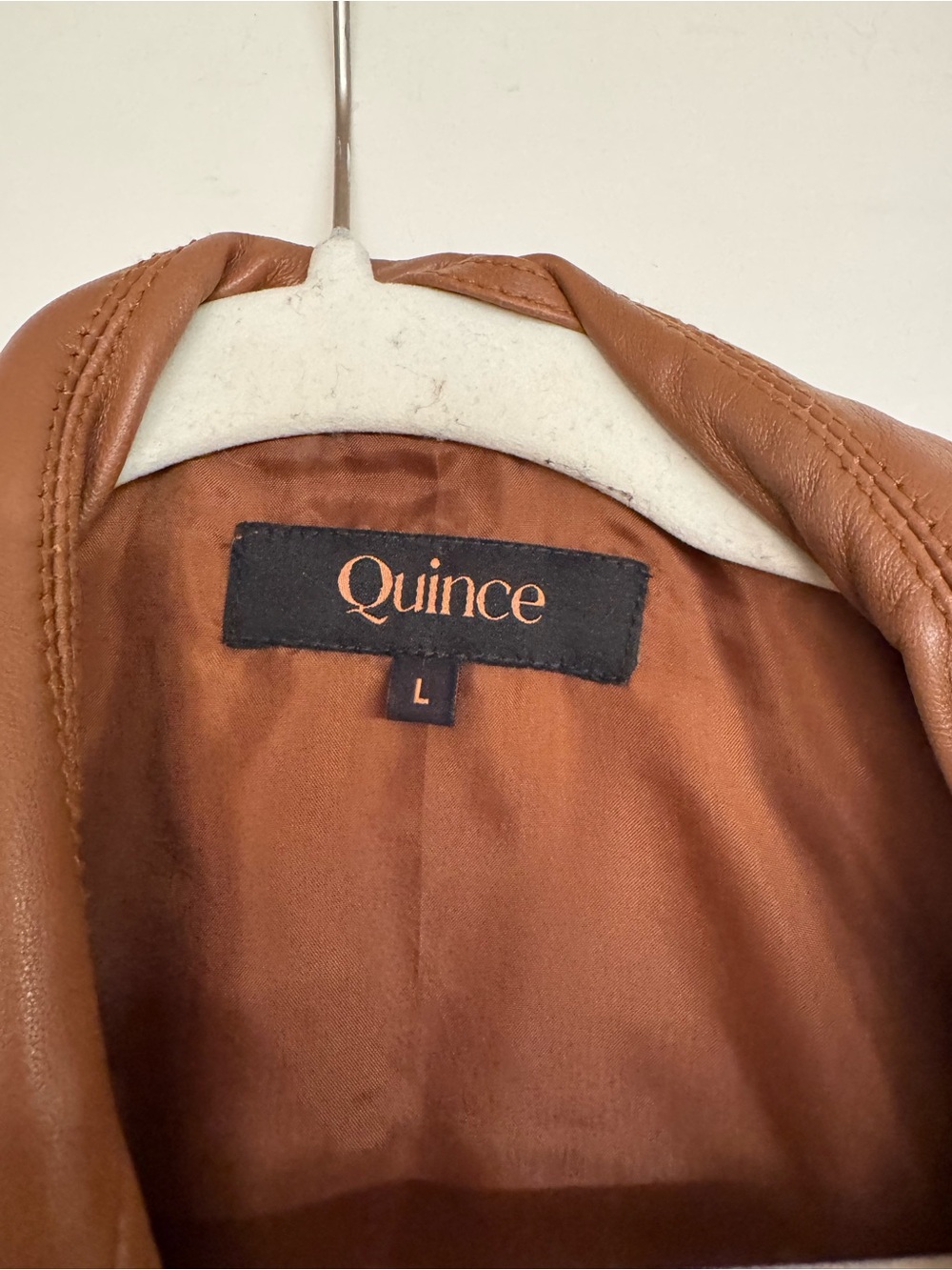 Quince Women's Brown Leather Moto Jacket - Picture 2 of 2